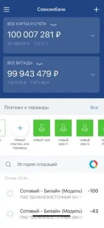 Данные по операциям